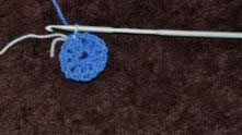 Join with sl st to beginning dc with white yarn color.