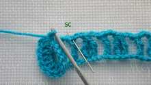 Join the scale to the next tr with single crochet (sc).
