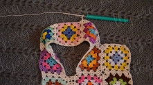 We did shoulder. Edging a row of motifs across.