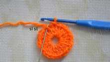 Join with slip stitch to 3rd beginning ch.