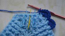 Голубые маркеры - по 5 ССН, желтый маркер - столбик без накида.