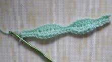 Made last 5 sl.st. Chain 2. Turn.