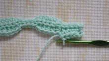 Then work 5 sleep stitch, 5 half double crochet... Do not forget to count them.
