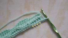 Chain 2. Work exactly the same row as before. Start with 4 hdc.