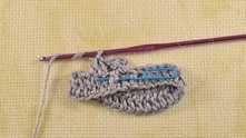 *Front Post double crochet (FPdc) in skipped dc around.