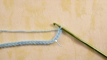 Chain a multiple of 12. Work n*12 + 5 chain (ch). Row 1. 3 treble crochet (tr) in the 5-th ch.