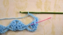 Work ch 5. Work unfinished Front Post treble crochet (FPtr):