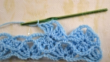 Work ch 1. Sc in next sc of the previous row. So to the end of the row.