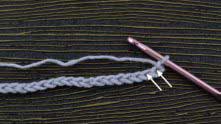 Multiples of 3 + 1 chain (ch). Single crochets (sc) in the 1st and 2nd ch from the hook.