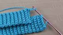 Put elastic band in half and join edges of the gum with slip stitches (sl st).