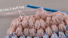 Repeat 2 puff stitch together until the end of round.