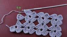 Work ch 9. Make third row flowers in the same way as the second row.