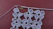Work ch 3. Sl st in the ring. Cut off the yarn, hide tail. The sample is ready!