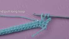 Yarn over and pull a long loop in next sc.