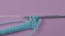 Yarn over and pull a long loop in next sc.