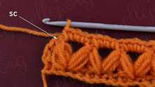 At the end of the row 3 sc in the chain around. 1 sc in top of last stitch.
