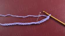 Chain (ch) a multiple of ch 4 + ch 1. 1 treble crochet (tr) in 8-th ch from hook.