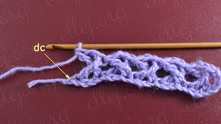 Double crochet (dc) in the last ch.