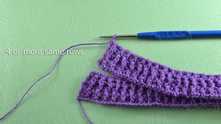 Make stripe to any desired height. Put in half and join the edges with slip stitches (sl st).
