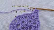11 sc. In each next stitch of the previous round.