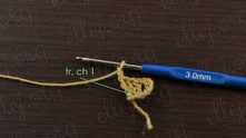 1 treble crochet (tr) in same ch, ch 1.