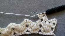 Puff stitch in the next shell and so on.