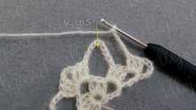 Single crochet (sc) in chain around, ch 5.
