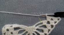 3 dc in chain around, ch 6.