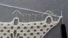 Row 13. This row is similar to the Row 3 on the Crochet Chart. 3 dc, ch 5, sc in chain around and so on.