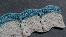 The pattern is in two colors (work by 2 rows in each color).