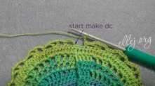 At the end, make ch 2 and close the row by crochetting 2 dc together: one - into the third loop of the lift of the previous row, the second - into the 3rd loop of the lift of this row.