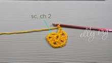 Join round with single crochet (sc) in 3rd beg ch, ch 2.