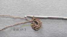 Join round with slip stitch (sl st) in the first sc, ch 2 or 3.