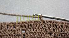 First 2 beg ch count as BPdc. Repeat 1 FPdc, 1 BPdc across. Hide yarn tail, fix and cut off. Work completed!