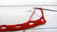 Row 3. 3 dtr in the first arch.