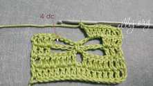 4 dc in chain around.