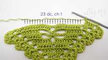 23 dc to the next dragonfly tail, ch 1.