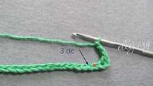 Skip 1 st, 3 double crochet (dc) in the next st.