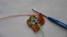 Total in each space to be crocheted: 2 dc, ch, 2 dc, ch, 2 dc, ch, 2 dc.
