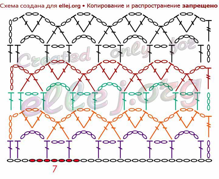 Схема вязания узора с шестеренками