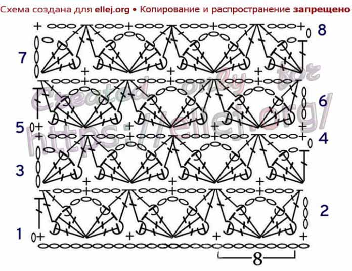 Узор "Звездный танец" Вязание крючком от Елены Кожухарь