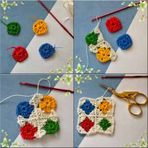 Новый взгляд на бабушкин квадрат | Вязание крючком от Елены Кожухарь