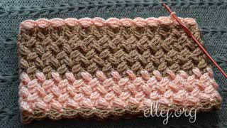 Объемный плетеный узор для снуда