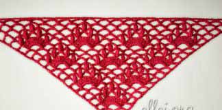 Французская сетка • Шаль «Кошачьи лапки» • Узор 033 Шаль “Кошачьи лапки”