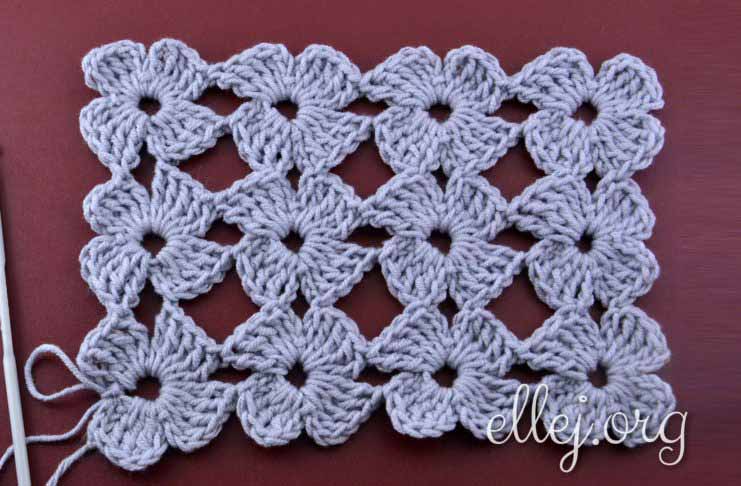 Clover stitch. Unseparated crochet.