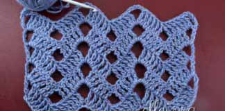 Узор Зиг-Заг из столбиков с двумя накидами Простой узор зиг-заг 032