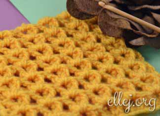 Двусторонний узор Желтое Море Yellow Sea crochet stitch