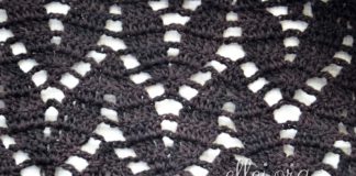 Узор крючком Заячьи Ушки Узор Заячьи Ушки крючком. Узор с листочками