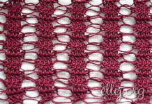 Узор для палантина «Бордовое прикосновение» Узор крючком Бордовое прикосновение