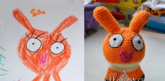 Вязанная игрушка — Роби по рисункам дочки Вязанная крючком игрушка Роби
